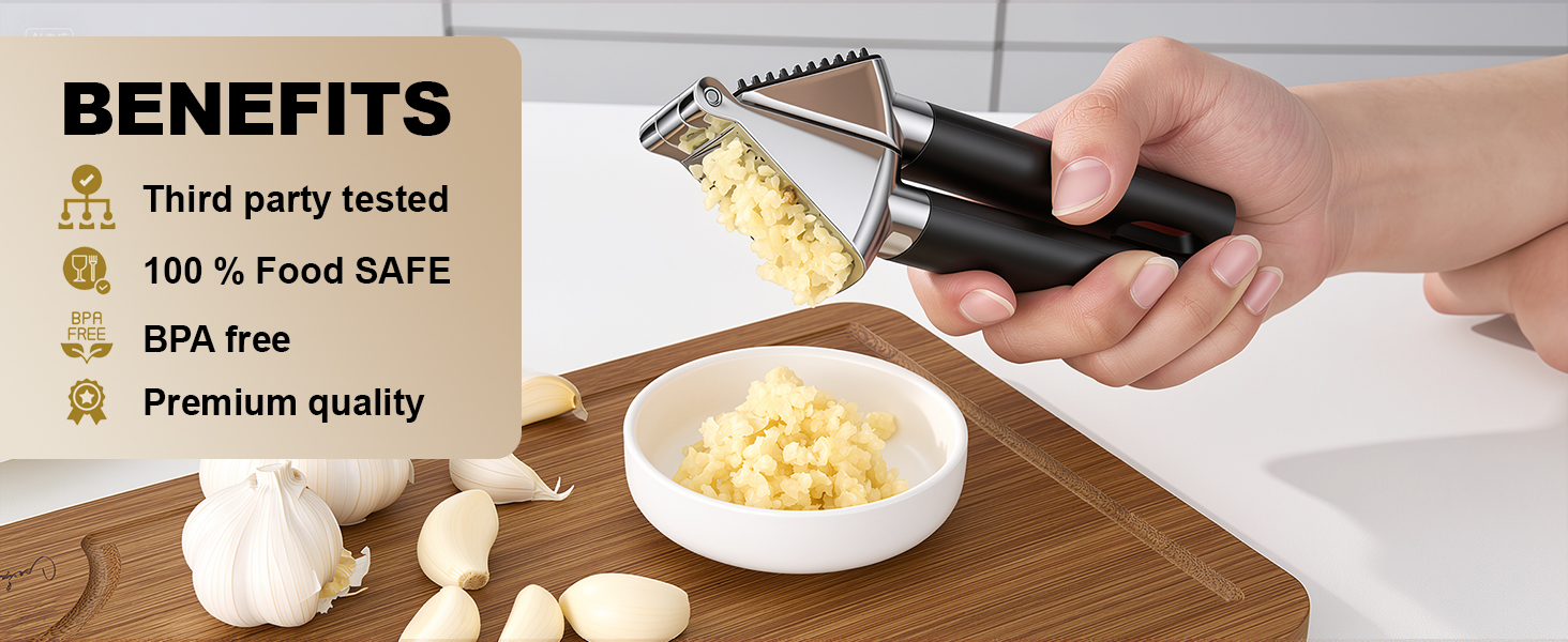 3WAVES Garlic Press — cleanup made easy